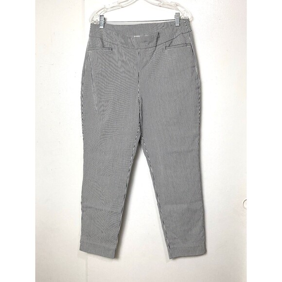 Chico's Pants - Chico's Dress Pants Women's Size 2R 12 L Navy Blue White Pinstripe  Stretch
